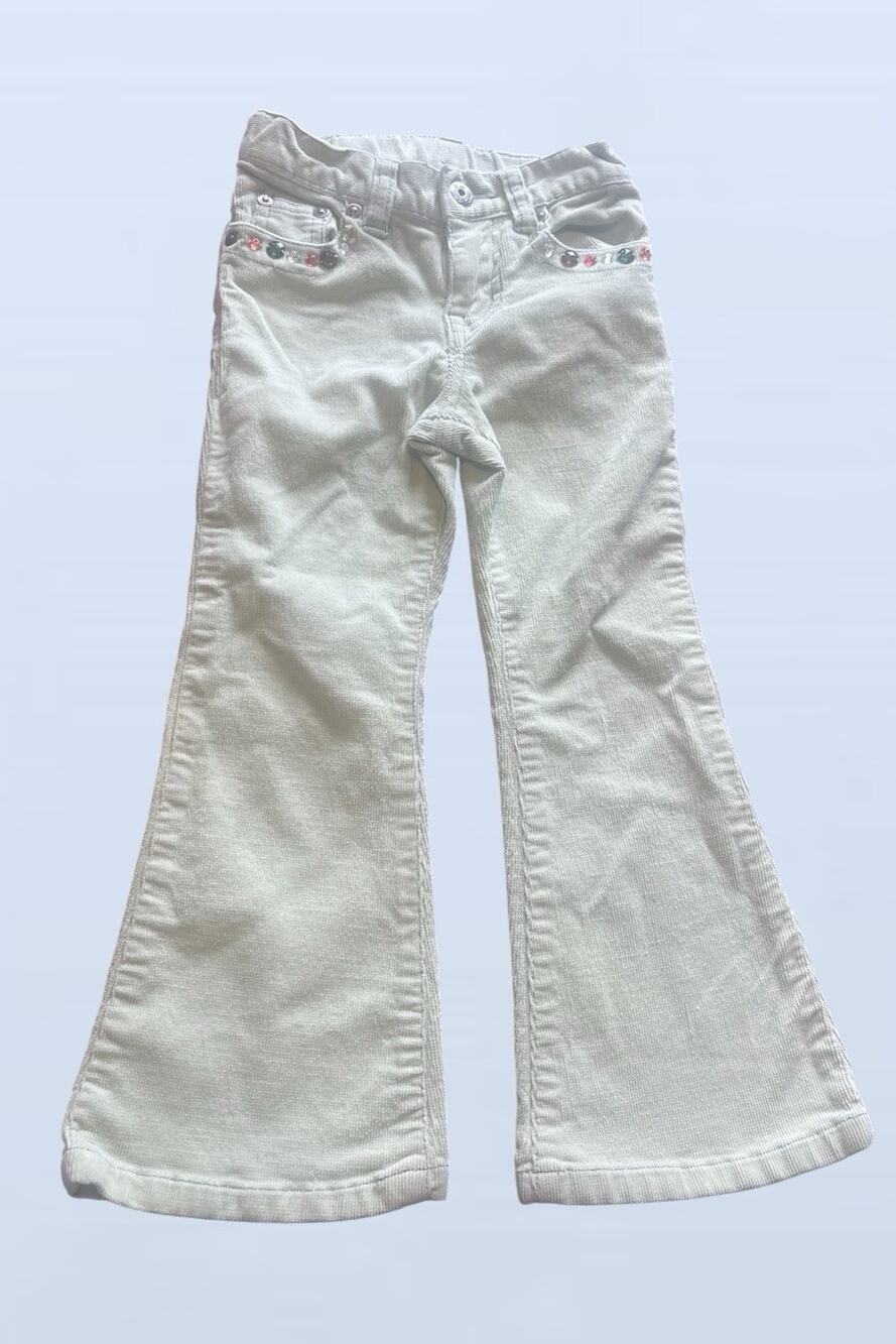 Vintage Y2K The Children's Place Light Green Corduroy Flare Pants Girls Size 4